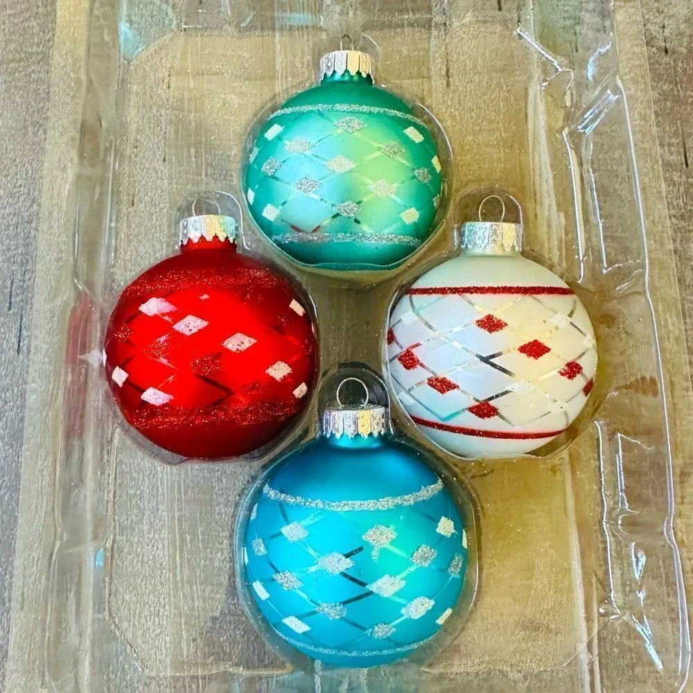 Christmas Glass Ball Ornaments Set
